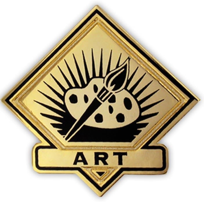 Black and Gold Art Student School Teacher Lapel Pin