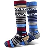 Ski Socks Kids Warm Winter Crew Socks Toddler Thick Thermal Skiing Snowboarding Skating for Boys and Girls (2 Pairs or 3 Pairs)