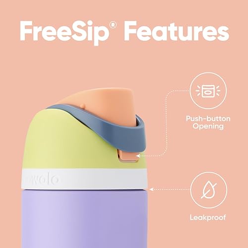 Miniatura 3 de Owala - Botella de agua FreeSip de acero inoxidable con aislamiento, sin bisfenol A, incluye sorbete, para deportes y viajes, 24 oz, mentamarrón,