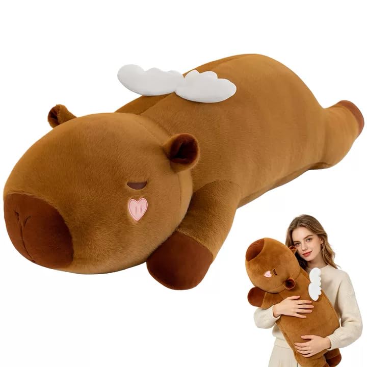 SKIPTHYBER Capybara Plush Toy-60CM Large Capybara Plush Pillow Animal Soft Plushies Long Plushie Animals Shaped Cuddly Toy Anime Hugging Pillow for Christmas Birthday New Year Gift Home Decor — image 1