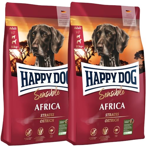 Happy Dog Sensible Africa M 2X 4 kg - Trockenfutter, Geschmacksrichtung Strauss