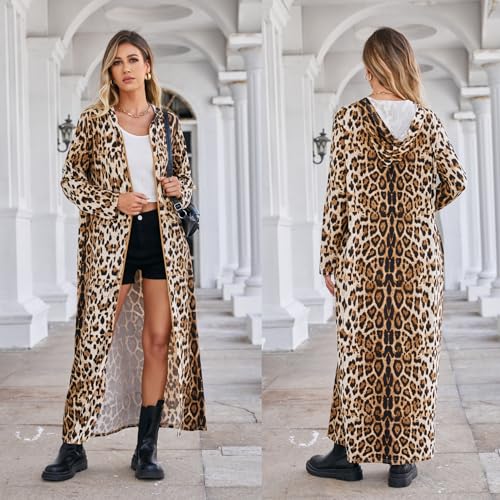 Kasual Women's Hooded Zipper Bathrobe Long Housecoat Sweatshirt Soft Robe Long Sleeve Loungewear Nightgown with Pockets4