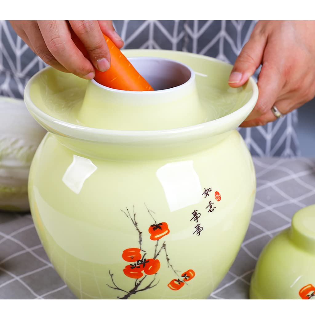 GVILTY Grote Augurk Pot Fermentatie Pot, Gisting Kit Met Waterafdichting Keramische Deksel Inblikken Potten Voor Augurken Kimchi Zuurkool Kombucha D 3 5l 664216375