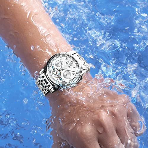 Image of OLEVS Automatic Mens Watch Self Winding Stainless Steel Gold Watch for Men