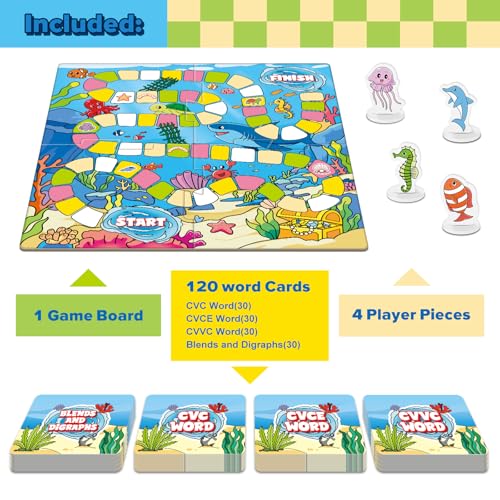Juego de Mesa Educativo Phonics Ocean para Niños 4-6 Años miniatura 3