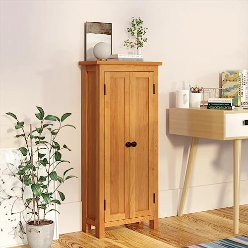 Lumanois Armoire de Rangement 50x22x110 cm Bois de chêne Massif Casiers & armoires de Rangement Brun,329926
