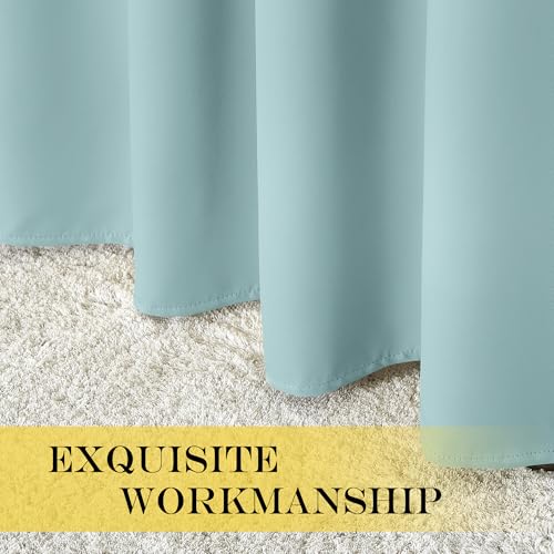 NICETOWN Sliding Door Curtain 84 inches Long, Grommet Privacy Darkening Window Treatment Sound Reducing Room Divider for Bedroom/Kids Room, 1 Panel, Sky Blue, W100 x L84