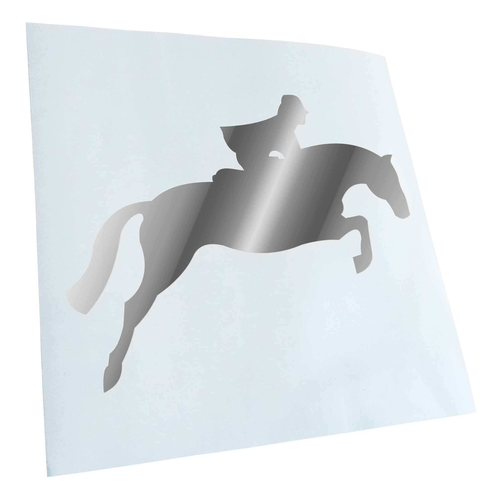 Kiwistar - Car Sticker - Chrome - 40 x 31 cm Jumping - Showjumping - Free - Rear Window Car Sticker Weatherproof for Car Truck Moped Truck - Sticker Exterior Self-Adhesive Tuning Accessories for