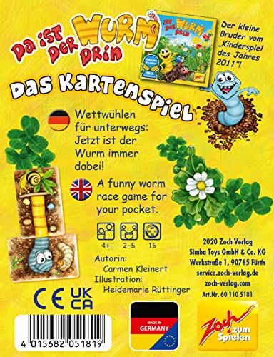 Zoch 601105181 Da ist der Wurm drin Kartenspiel – für 2 bis 5 Spieler - Jetzt ist auch unterwegs der Wurm drin, ab 4 Jahren – Bild 3