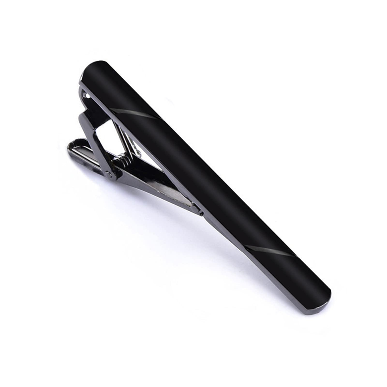 1/2/3Pcs Tie Clips for Men Black Tie Bar Clip Set for Regular Ties Necktie for Wedding Anniversary Business Best Gift Skiny Necktie Meeting Gold Black Long(2.28"*0.24") Short (1.69"*0.24")