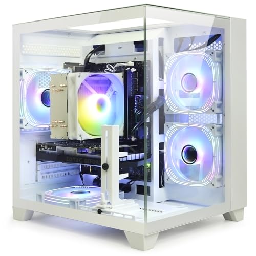 Gaming Desktop Intel Core I5-12400F 6 core 2.5GHz PC Computer, NVIDIA RTX4060 8G, 32G DDR4 RAM, 1TB NVME SSD, Prebuilt Gaming PC Tower Computer for Home and Office (White)