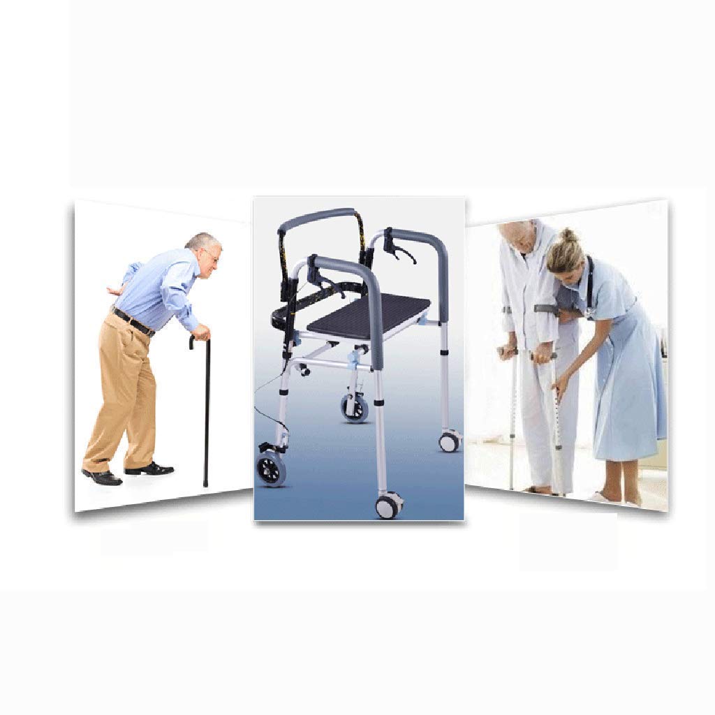 Andador, Andador Plegable de Aluminio, Andador con Asiento y 4 Ruedas y Freno Andadores con Asientos y Ruedas Plegables Es Muy Amable de tu Parte