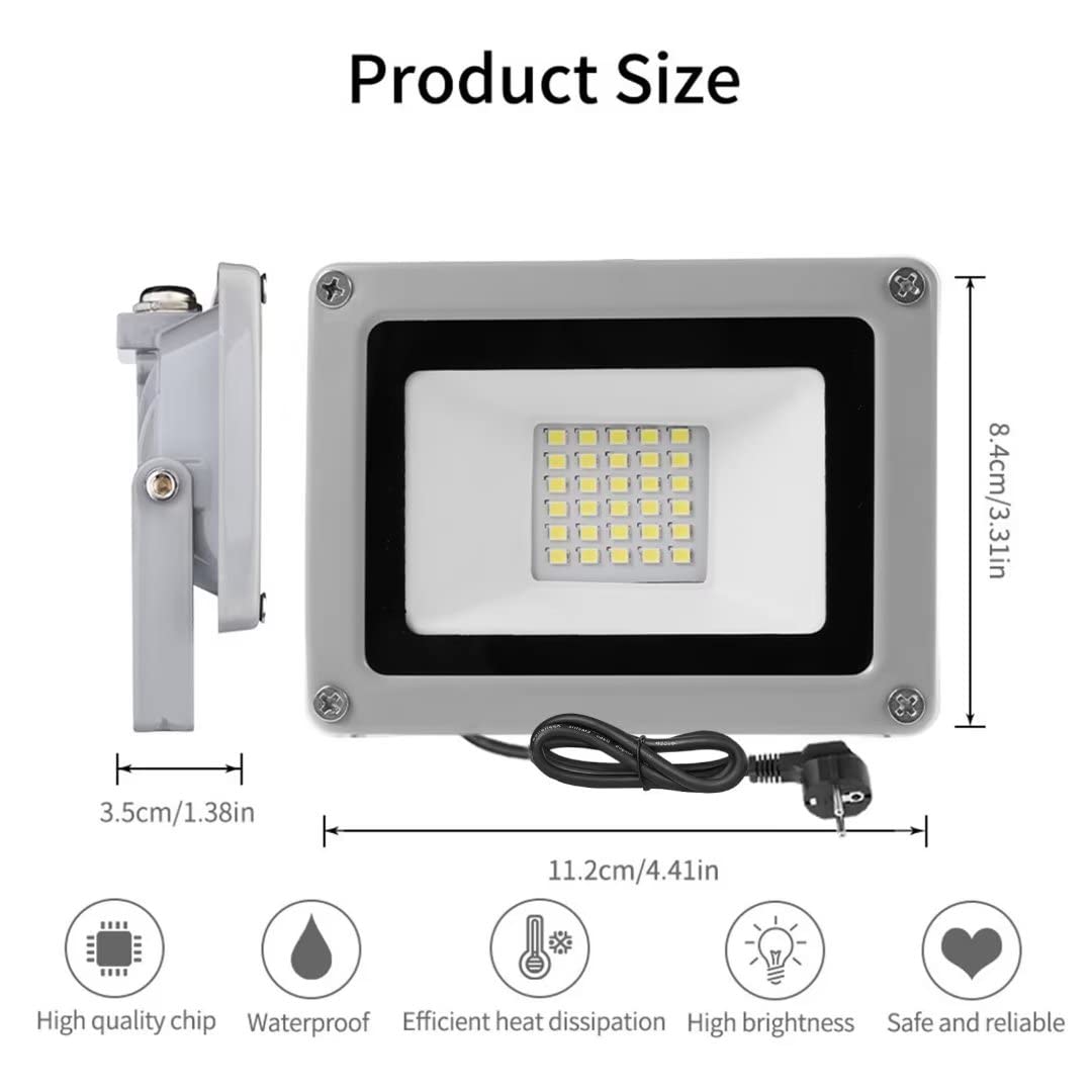 4 Proiettori LED Per Esterni 30W, 2100 Lumen, Luce Bianca Fredda 6500K, IP66 Impermeabile, Per Giardino, Cortile E Parcheggio