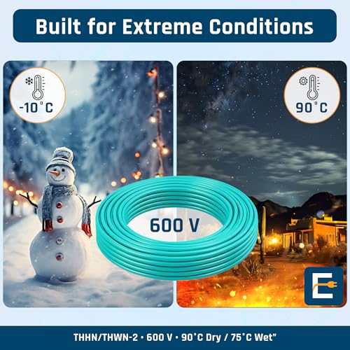 Image of THHN Wire 12 Gauge (12 AWG) 50 FT - Stranded Copper Building Wire for Panel /Control Wiring, Grounding & Lighting Circuits (Residential /Industrial), UL Listed, 600V, THWN-2, PVC /Nylon Jacket, Green