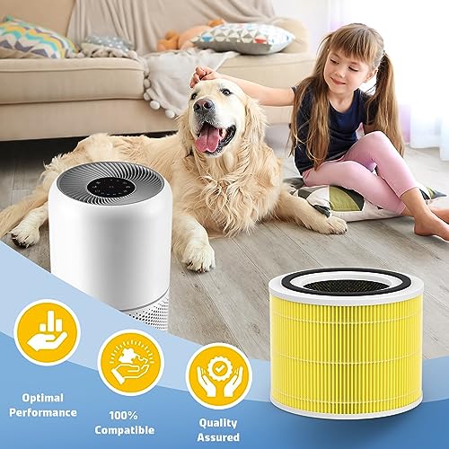 Image of Core 300 Replacement Filter Compatible with LEVOIT Core 300 Core 300S VortexAir Purifier, 3-in-1 Pre-filter, H13 Grade True HEPA and Activated Carbon Filter, Core 300-RF-PA, 4-Pack