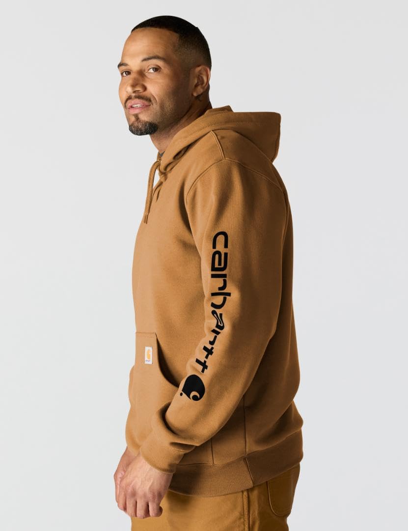Carhartt Midweight Sleeve Logo Hoodie Bluza z kapturem, Br?zowy, XXL M?ska, Br?zowy, XXL