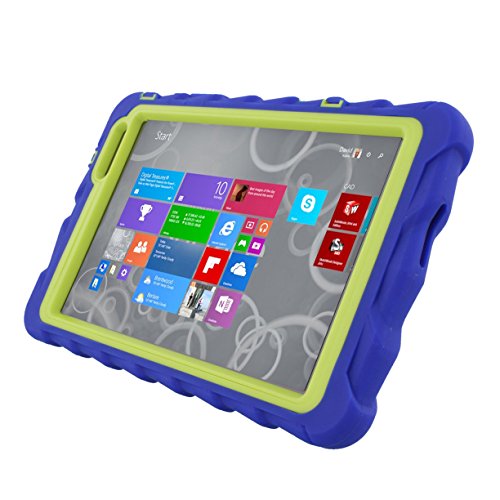 Gumdrop Cases Hideaway Stand for Dell Venue 8 Pro 5830 Rugged Tablet Case Shock Absorbing Cover Royal Blue/Lime 5830