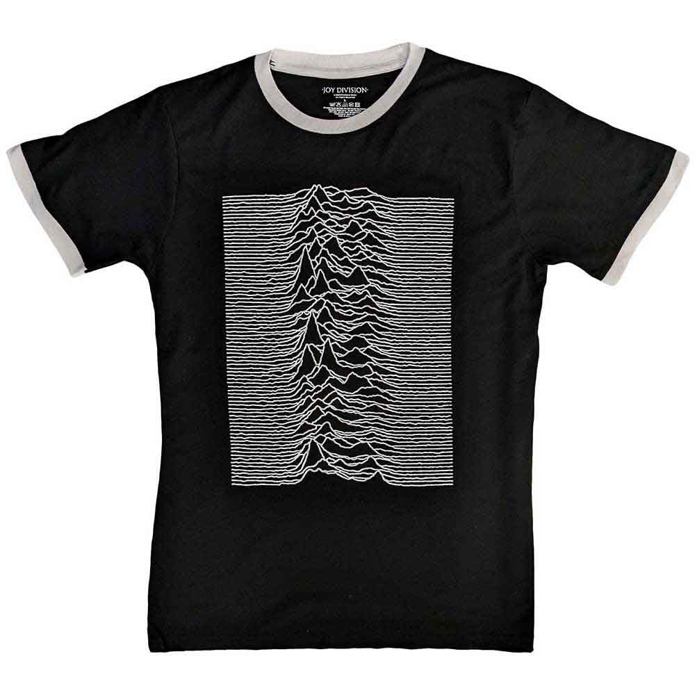 Joy Division Ringer T Shirt Unknown Pleasures Logo Official Unisex Black XXL