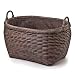 The Basket Lady Oval Wicker Laundry Basket, Jumbo, 25 in L x 19 in W x 14 in H, Antique Walnut Brown