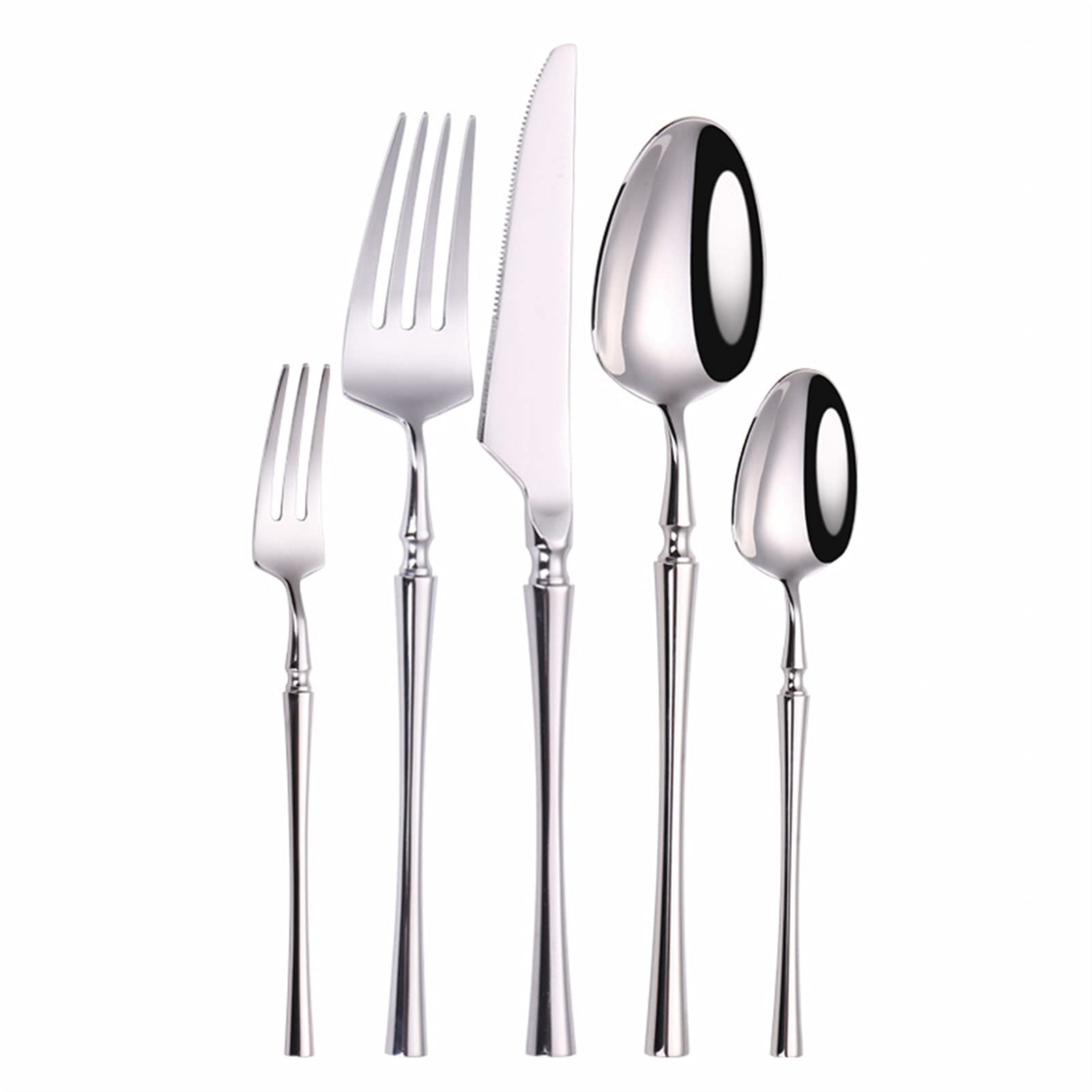 Ménagère dorée en acier inoxydable mat pour une table élégante
