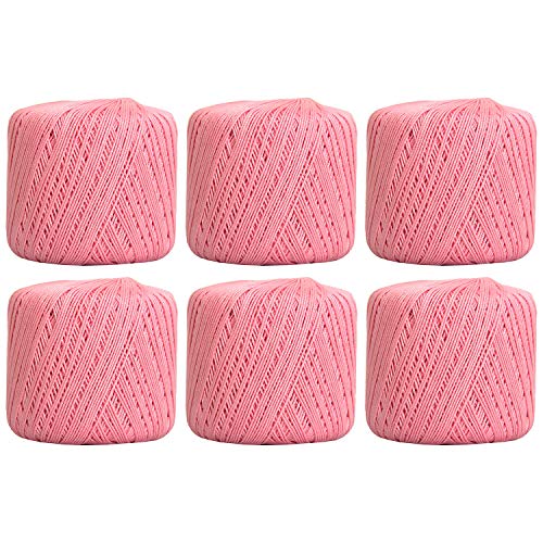 Image of ThreadArt 100% Cotton Crochet Thread Size 3, 6 Ball Pack, Mauve 5 | Soft pure cotton crochet thread for lace, doilies, amigurumi and crafts. Smooth finish with crisp stitch definition.
