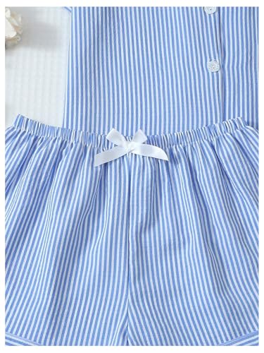 Image of Floerns Women's Floral Pajamas Notch Collar Print Sleepwear Two Piece Pajama Set