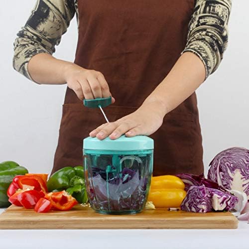 Lekoch Hand Pull Food Processor Manual Food Chopper for Fruit Vegetable Meat Egg - Portable Medium Blender (850ml（5 cups）)