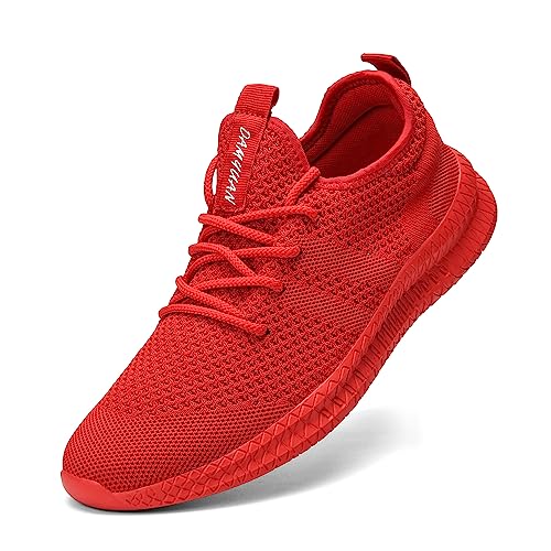 Image of DLWKIPV Mens Walking Running Shoes Slip On Anthletic Workout Sneakers Sport Lace Up Casual Work Gym Outdoors Lightweight Breathable Knitted Mesh