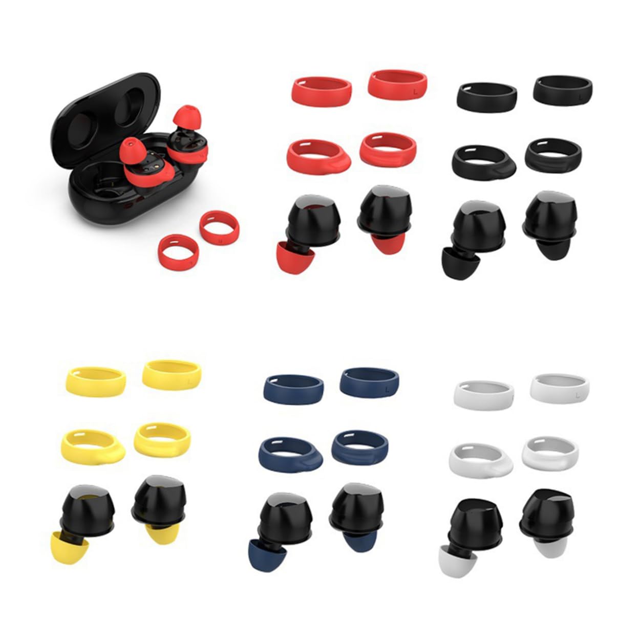 NAMOARLY 16pcs Earbuds Tips Buds Earplug Protective Plugs for Buds Headset Accessory White