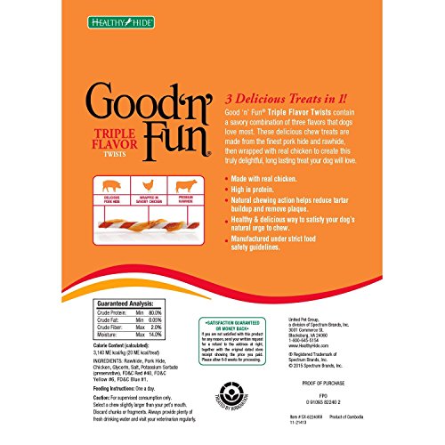 Good 'N' Fun Triple Flavor Twist Chews For Dogs, 22-Count, 7-Packs #TOP1