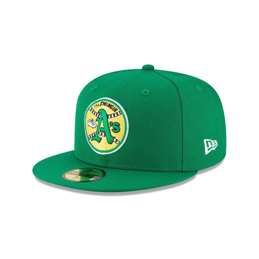 New Era MLB 59FIFTY Oakland Athletics Baseballkappe, Team-Farbe, Cooperstown-Logo, authentische Kollektion