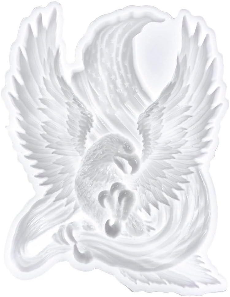 KALLORY Eagle Silicone Mold for Epoxy Resin Crafts Durable Casting Mold for Eagle Shaped Decorative Wall Art and Handmade Ornaments 7.59 X 6.02 Inches