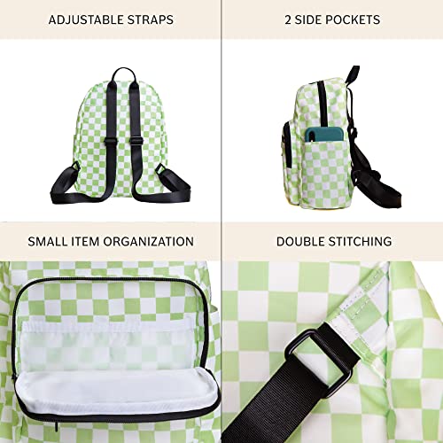 Image of Jadyn Mini Backpack for Women, Small Backpack Purse for Women, Mini Travel Bag, 8.5 Liter Daypack, Millie Backpack with Cute Designs (Checkered Green)