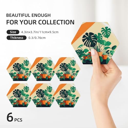 Dessous de verre céramique hexagonal antidérapant pour mug et tasse à café