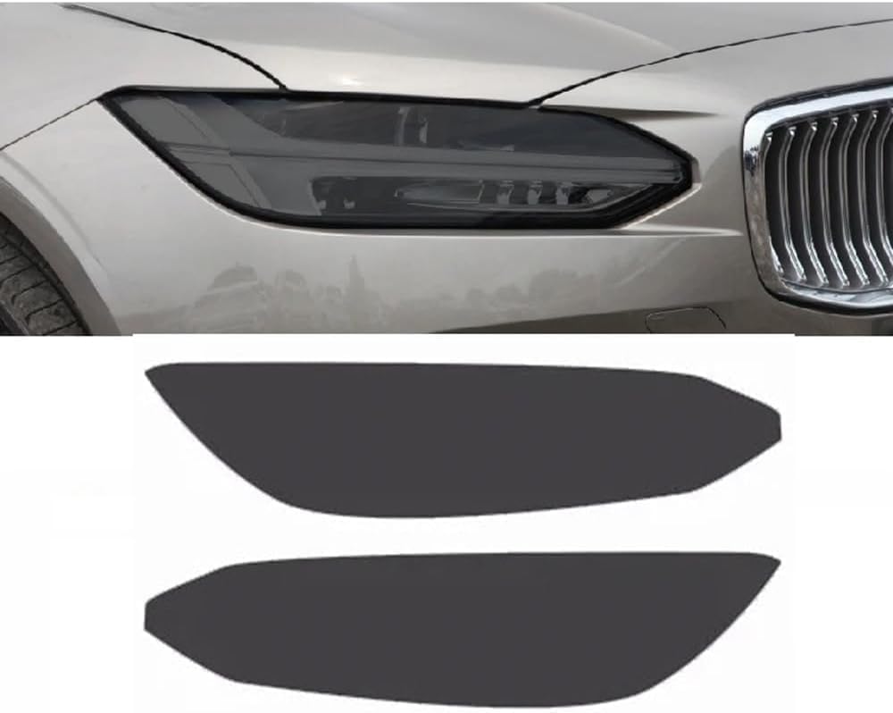 Samlng Blackened Car Front Light Film For Volvo S90 2017–2020 Black Car Headlight Anti Scratch Protection Film Transparent Tpu Sticker