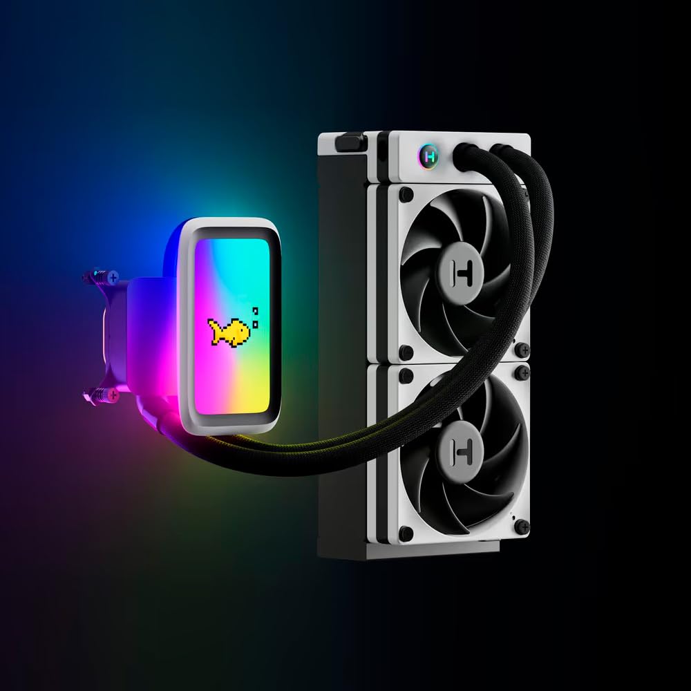 Hyte THICC Q60 Refroidisseur liquide pour processeur LCD 240 mm Blanc/noir