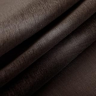 Brown Simple Solid Semi Liner 52 Width Sheer Curtains Home Decoration Rod Pocket Top Customzied Supportted Tulle