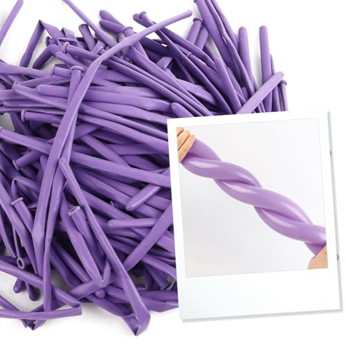 Image of Birthday Balloons - Purple 260 Long Balloons for Party & Wedding Events | Purple long balloons for balloon arch & party event decorations, thick latex & easy to inflate, great for birthday wedding