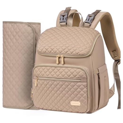 Weitars Diaper Bag Backpack Large Baby Diaper Bag with Changing Pad Travel Diaper Backpack,Baby Bag for Boys Girls,Stroller Straps,5 Insulated Pockets (Khaki)