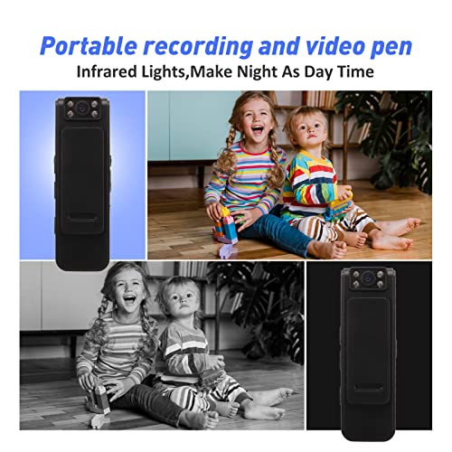 Mini Body Camera, 90 Degree Rotation 1080P Video Recorder Wearable Portable Security Cam, Police Body Cam Back Clip Action Body Camera - Image 2