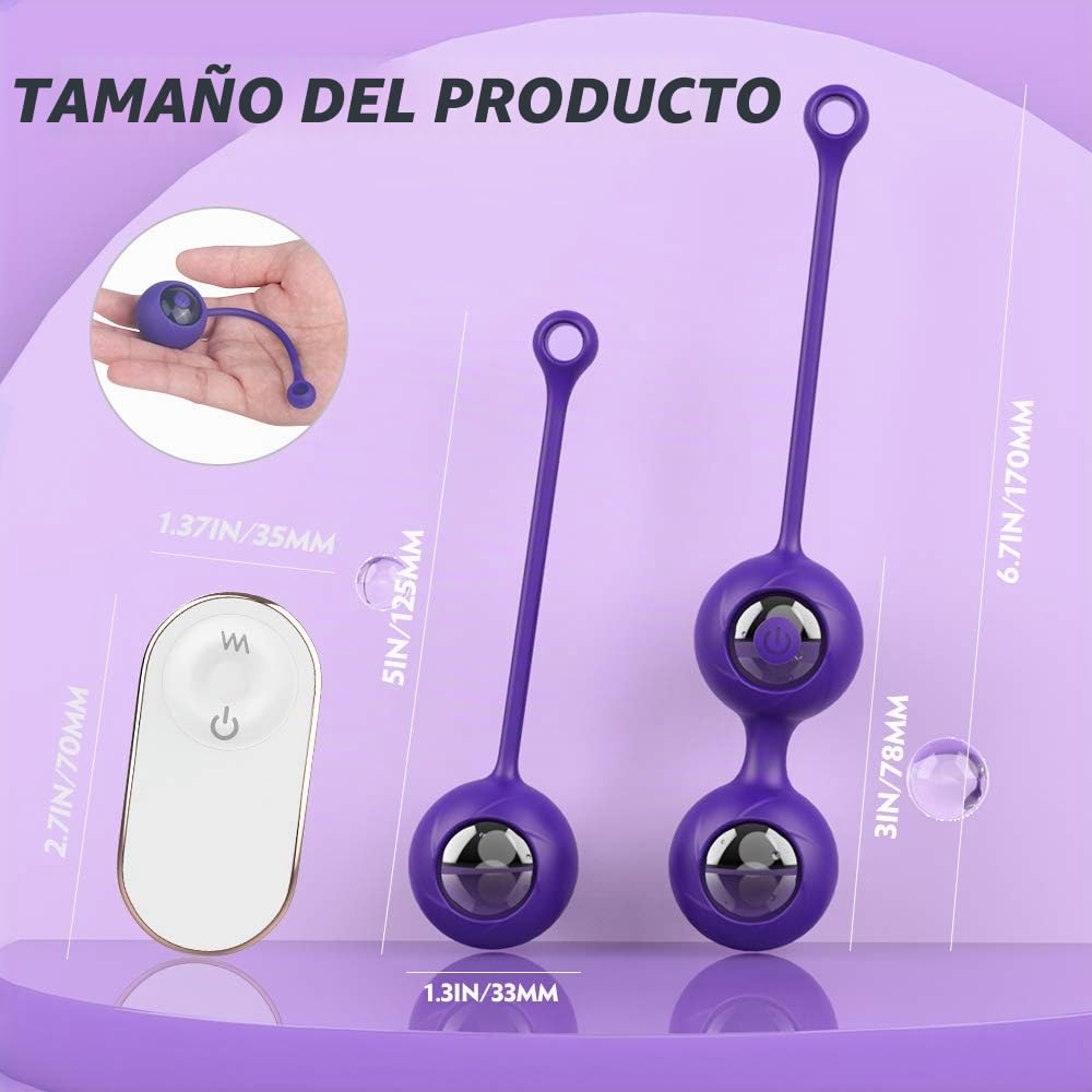 Masajeador Bolas de China con Control Remoto, Bolas de Masaje, Bola Pélvicas, Fortalece los Músculos Pélvicos y Previene la Incontinencia Urinaria,Entrenamiento Completo del Suelo Pélvico para Mujeres