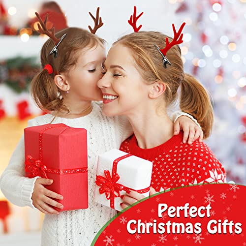 16 Pieces Christmas Reindeer Antler Bows For Hair Christmas Deer Hair Bows For Girls Hair Barrettes Accessories Cutie Festive Hairpins For Women Kids Girls (Cute Style) #TOP6