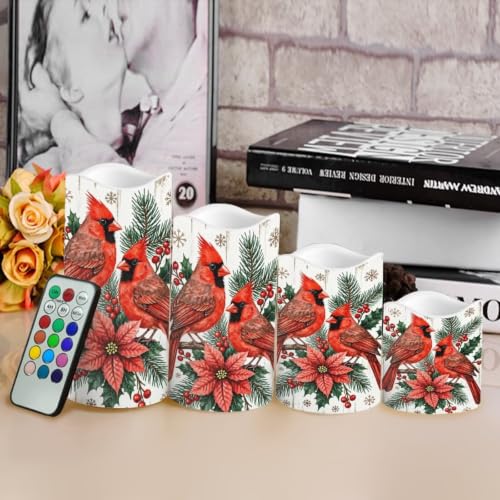 Image of Fall Pumpkin LED Flameless Candles with Remote Control, 4 Pack | Thanksgiving Day Flameless Candle Set with Timer, Sunflower Battery Operated Fake Candles for Home Decor, host gift