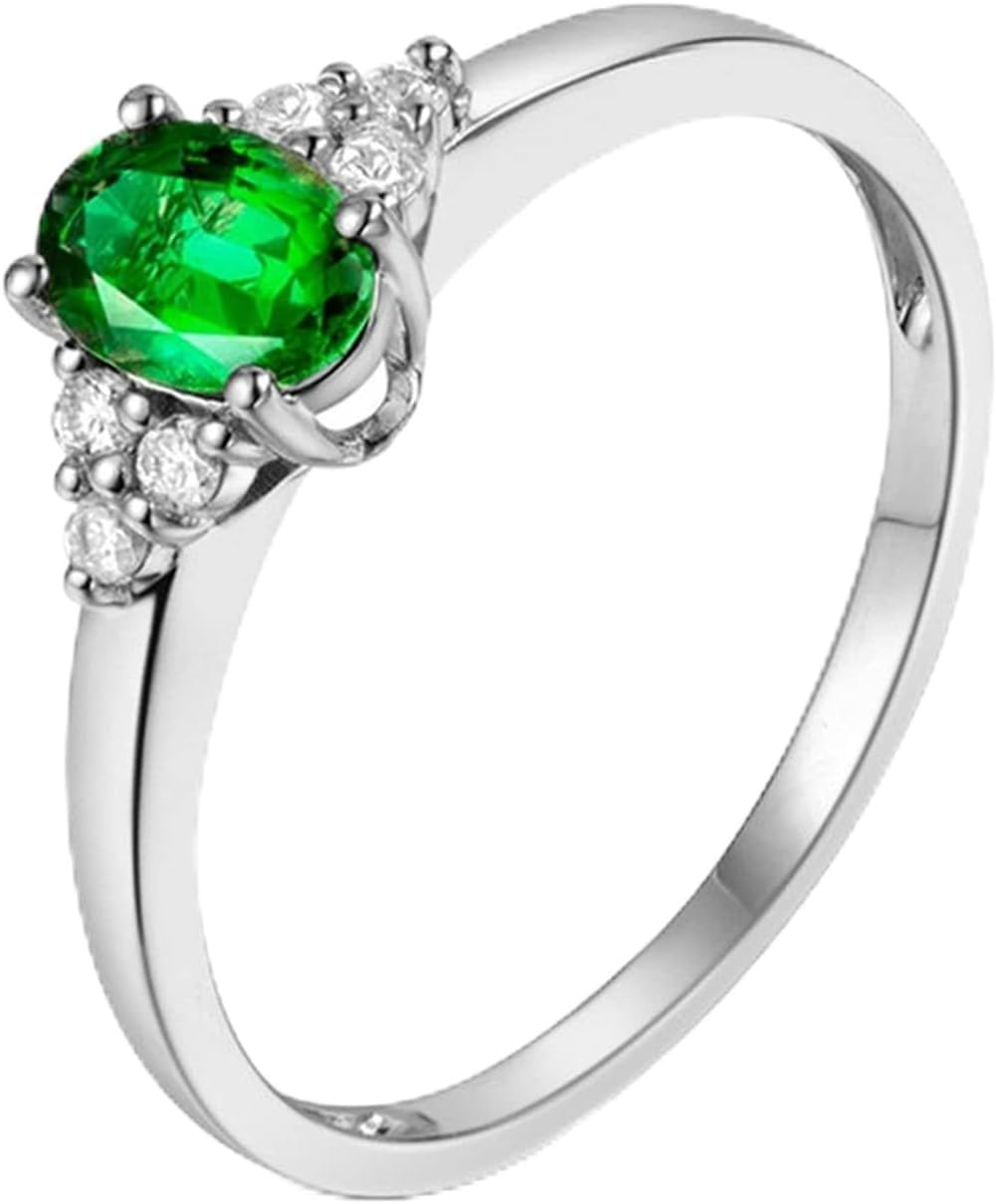 Engagement Ring 18K White Gold, Jewelry Ring Classic Elegant Rings Wedding Gifts for Women