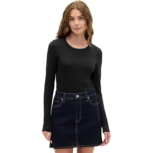 GAP Womens Long Sleeve Crewneck Knit Top