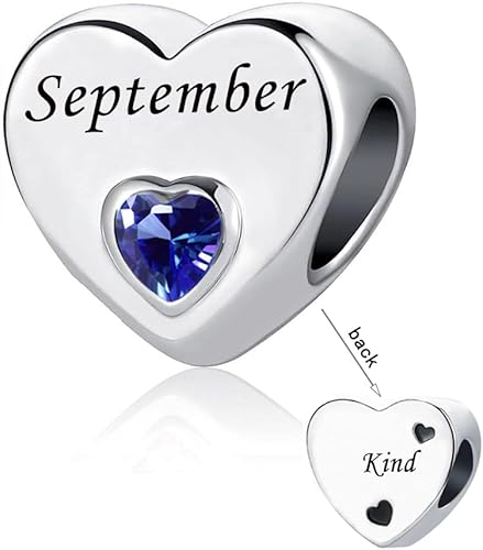 Enero-Diciembre 12 Meses Colores Piedra natal Cristal Feliz Cumpleaños Encantos de Corazón Para Pulseras de Abalorios Collar