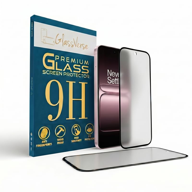 Image of GlassVerse Matte Tempered Glass for Oneplus 13s | Anti Glare, Smooth Touch Screen Protector, 9H Hardness, Edge to Edge, Case Friendly, Hassle-less Installation Kit Included. (Pack of 2)