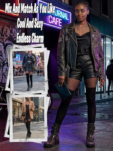Image of Sexy Faux Thigh High Tights Mock Suspender Pantyhose Fishnet Stockings Striped Goth Fishnets for Women