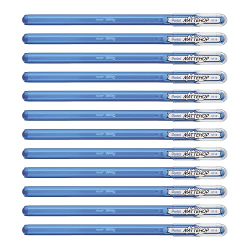 Pentel Mattehop 1.0mm Gel Roller Sky Blue - Pack of 12, 1 count (Pack of 12)