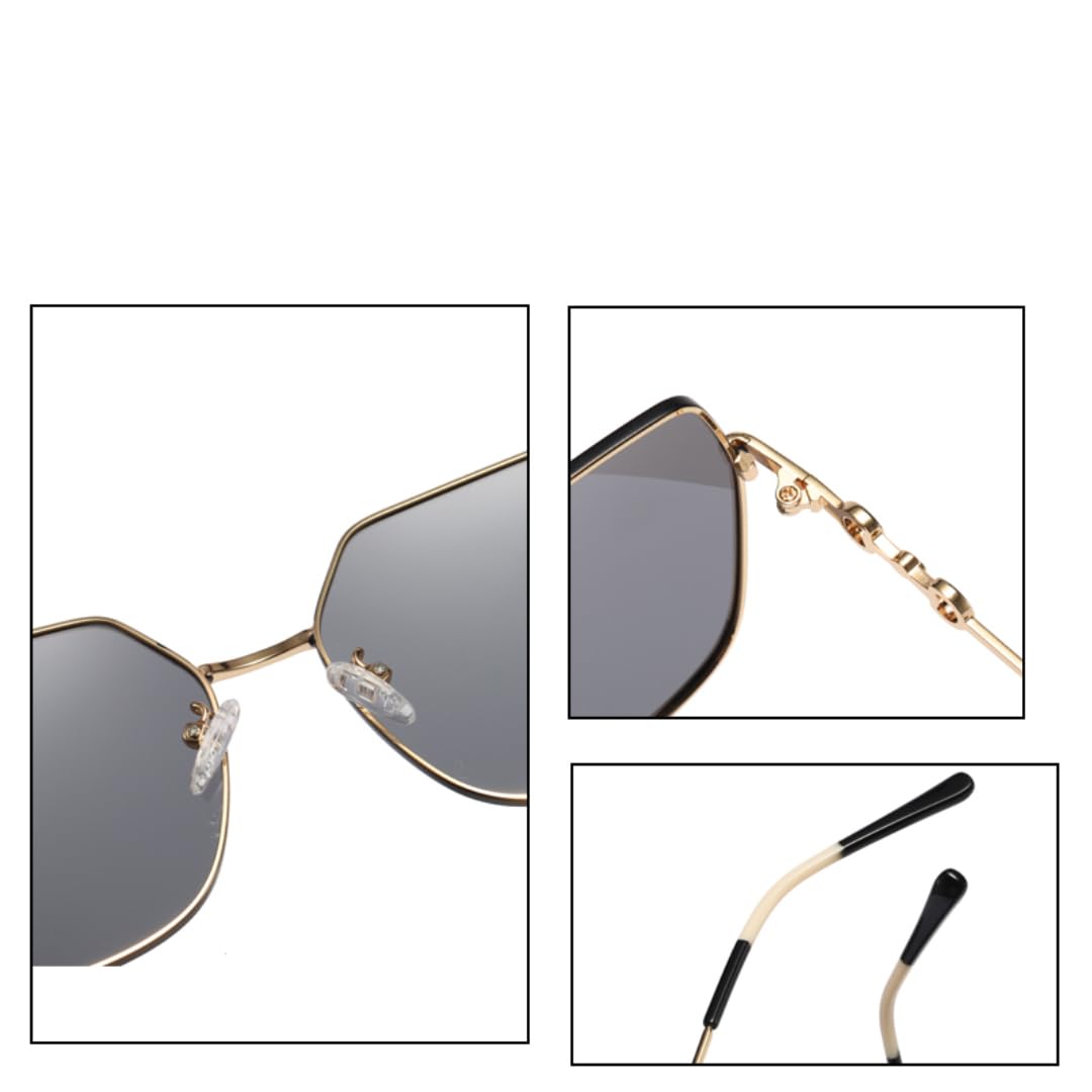Damen-Sonnenbrille, UV400, Metall, großes Brillengestell, Fahren, Strand, Party, Reisen